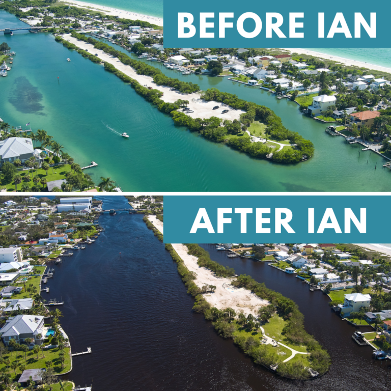 Aerial of Blackburn Bay Before And After Ian